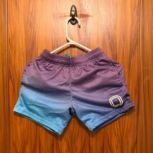 Overtime boys size L. Purple to Blue Gradient Athletic Mesh Shorts